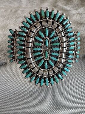 Zuni Needlepoint Turquoise Bracelet